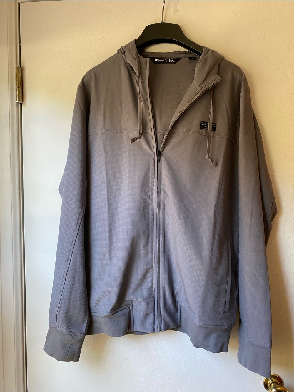 Travis Mathew Men's Light Gray Zip  Golf Hoodie Jacket